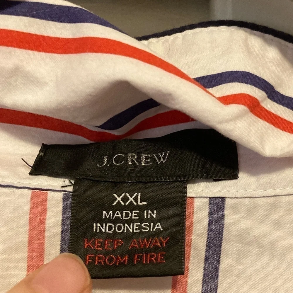 J. Crew Blue And White Striped Pajama Button Down Shirt Size XXL